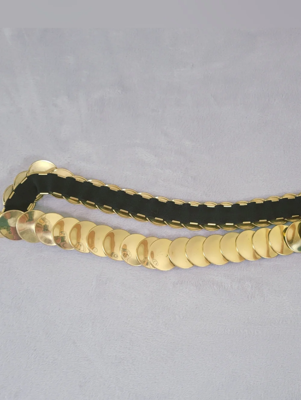 Vintage Gold Disc Stretchy Belt Disco Festival Retro